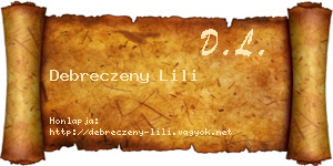 Debreczeny Lili névjegykártya